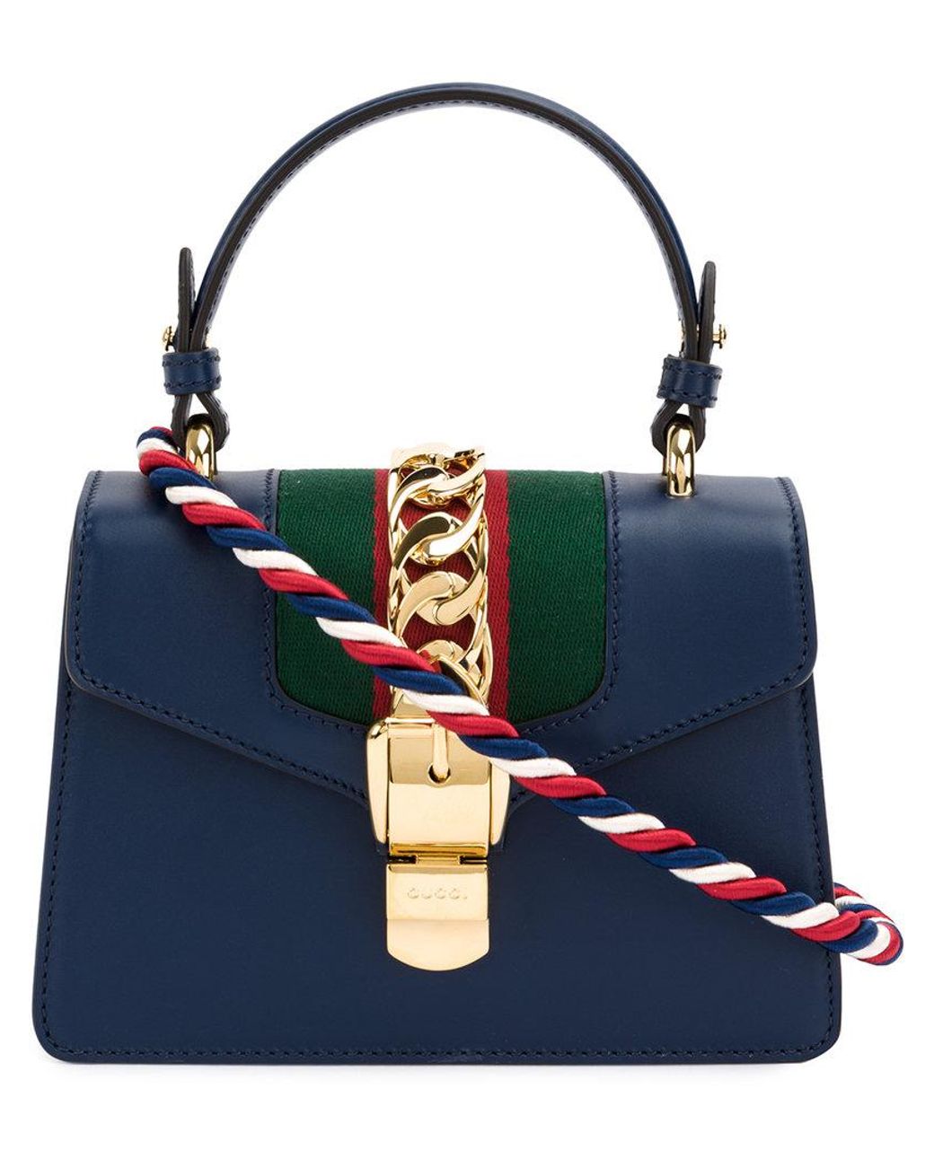 Gucci Sylvie Small Shoulder Bag in Blue | Lyst