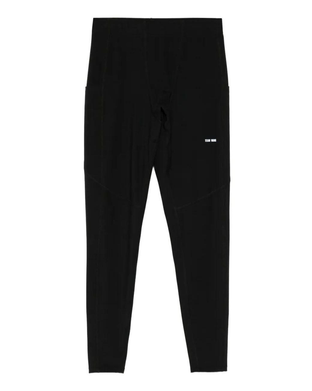 TEAM WANG design Black Logo-Printed Performance Leggings for men