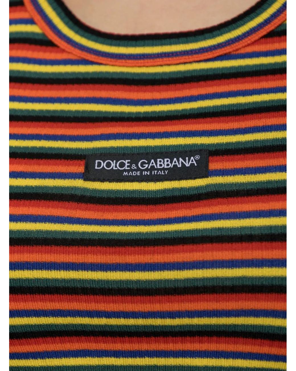 Dolce & Gabbana Brown Striped-Pattern Top