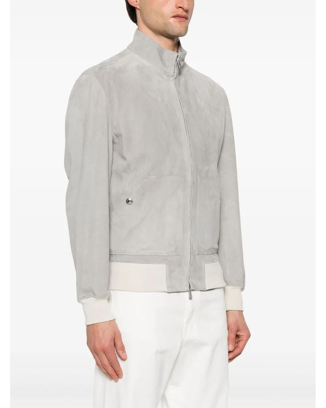 Eleventy Gray Suede Jacket for men