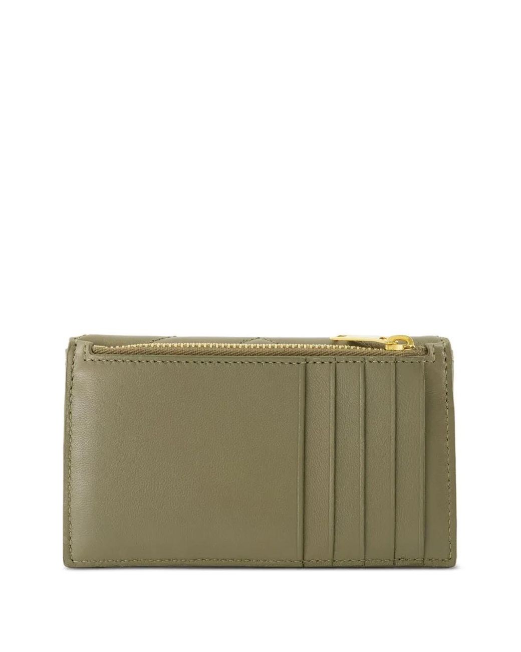 Saint Laurent Green Quilted Card Case