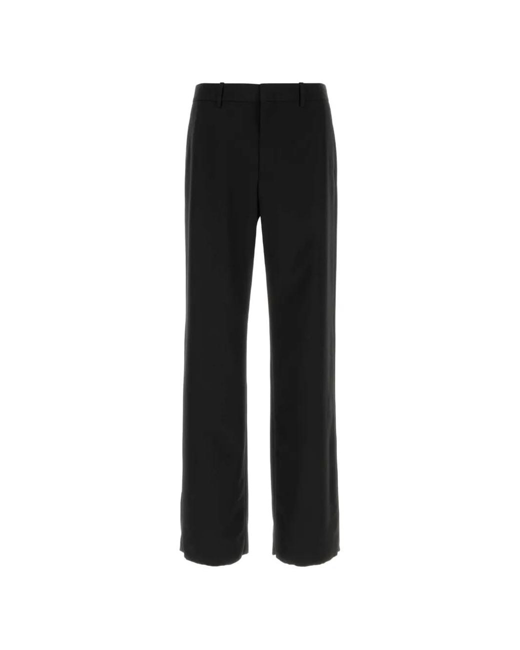 Gucci Black Wool Silk Twill Trousers for men