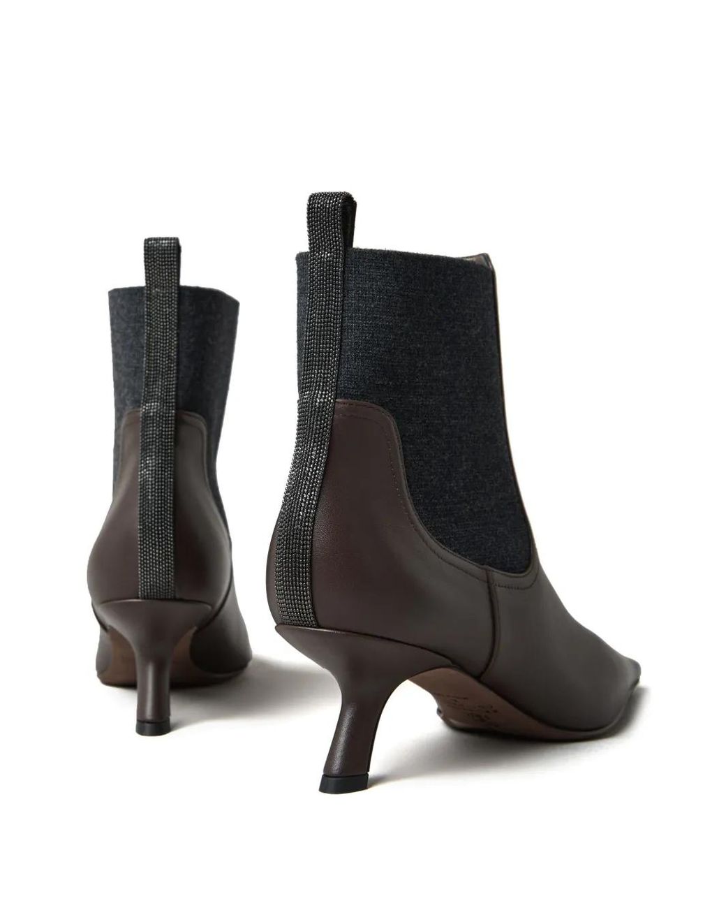 Brunello Cucinelli Brown Nappa Leather Heeled Boots