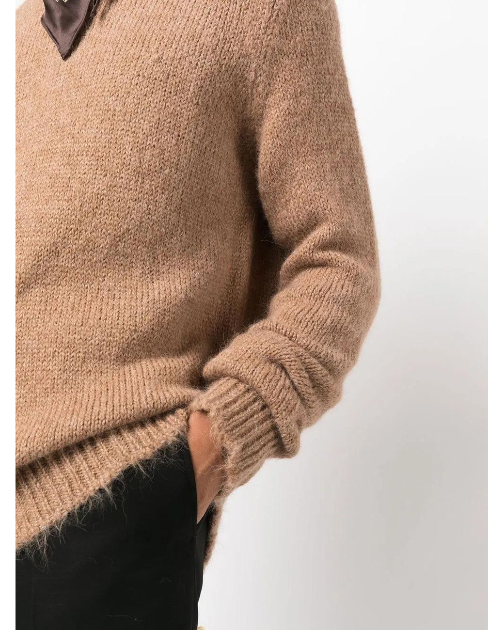 Jil Sander Brown Round-Neck Knit Jumper for men