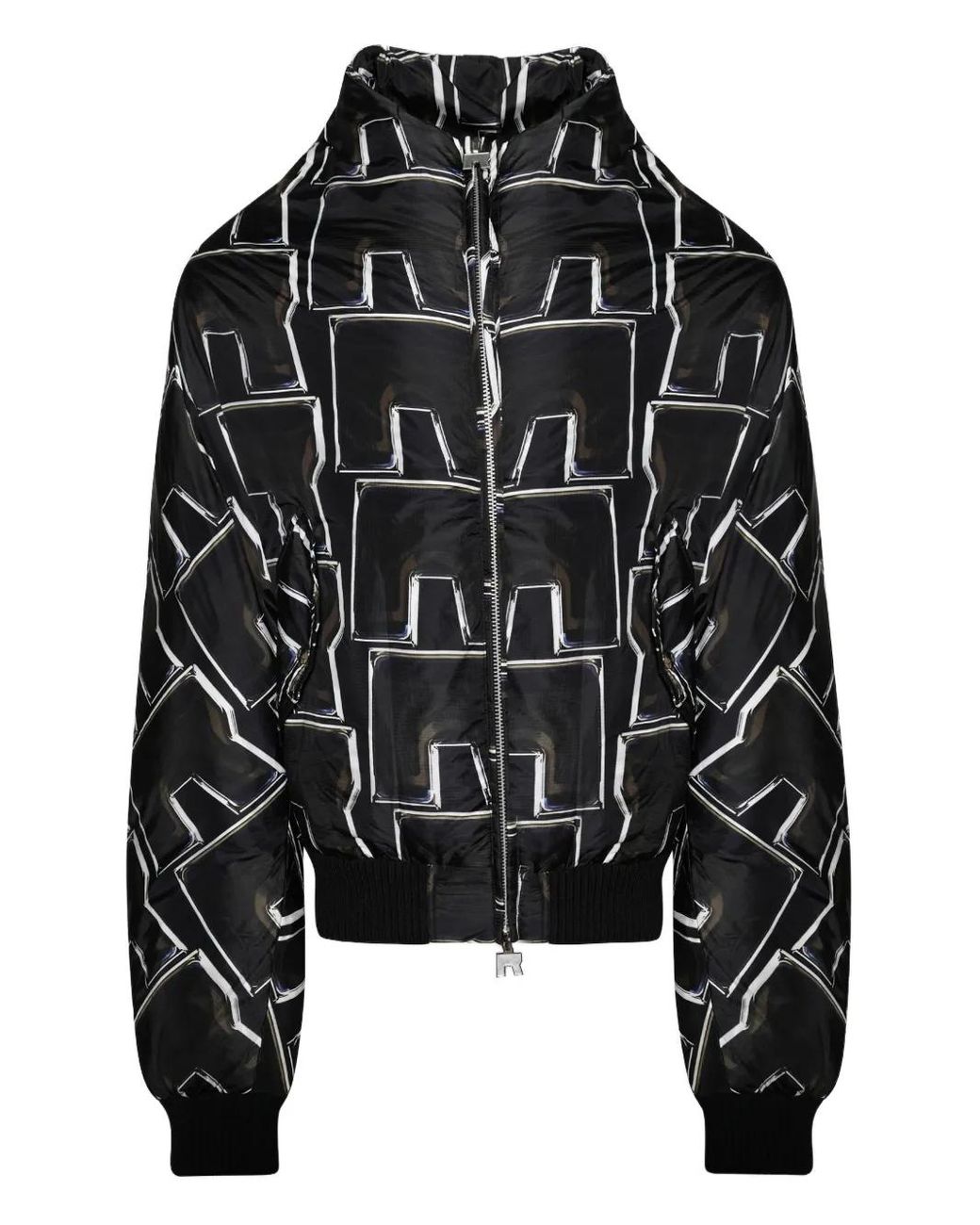 RRR123 Black Abstract-Pattern Print Jacket for men