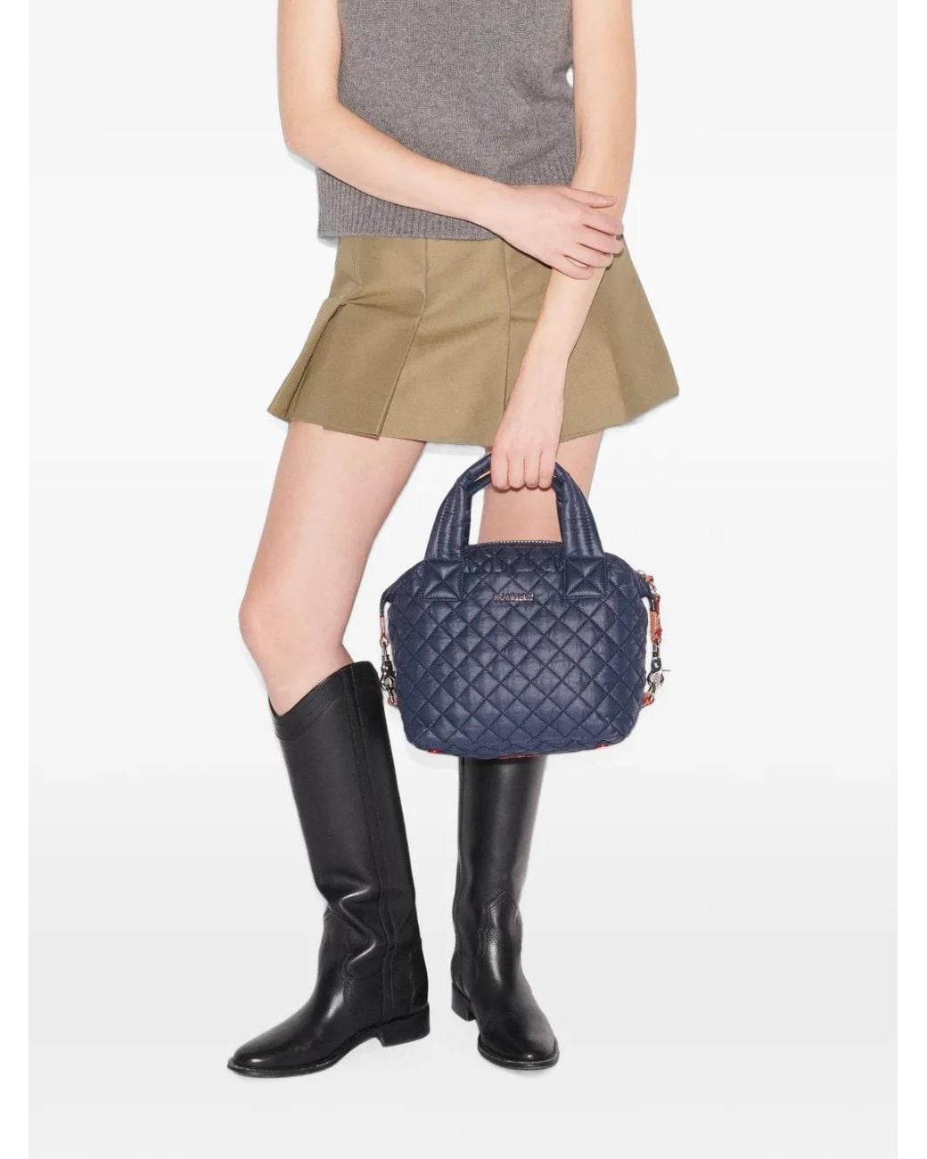 MZ Wallace Blue Small Sutton Deluxe Quilted Tote Bag