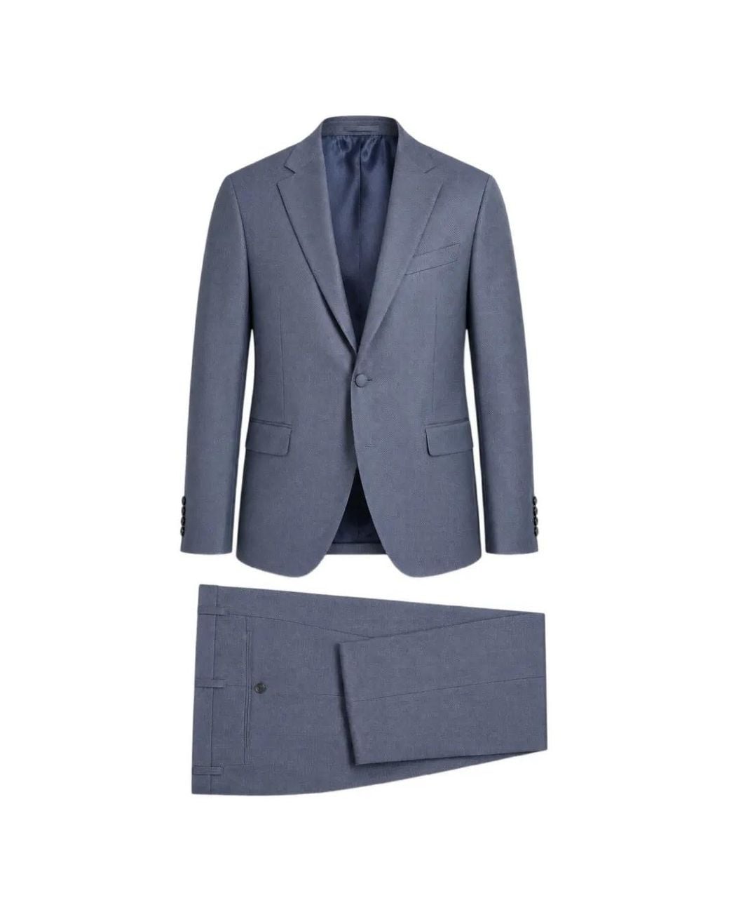 ETIEM TEXTIL S.L. Blue Single-Breasted Textured Suit for men