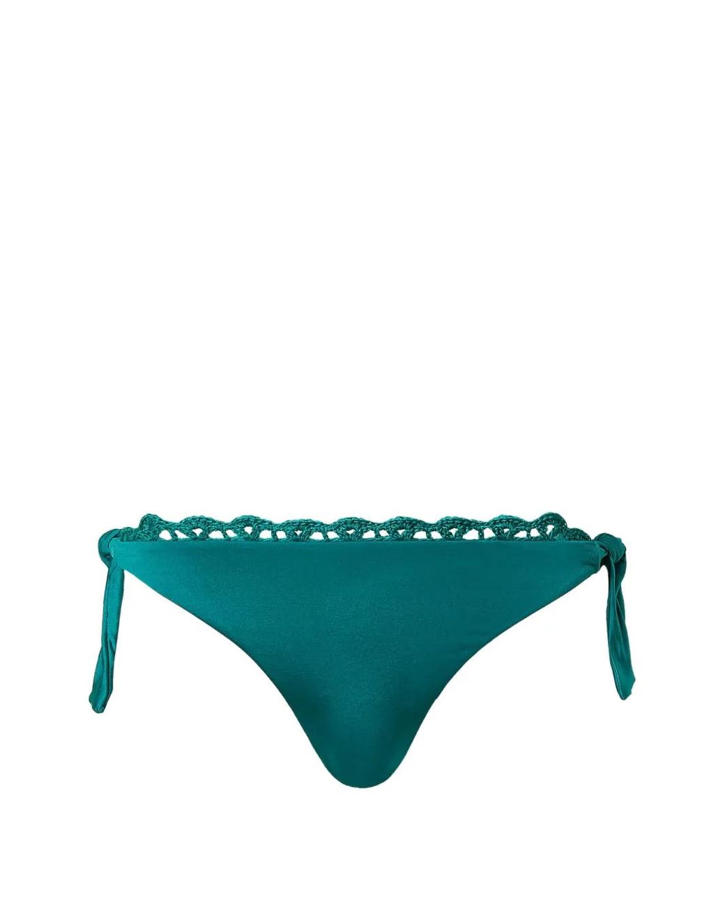 Twinset Green Bikini Thong With Crochet Detail