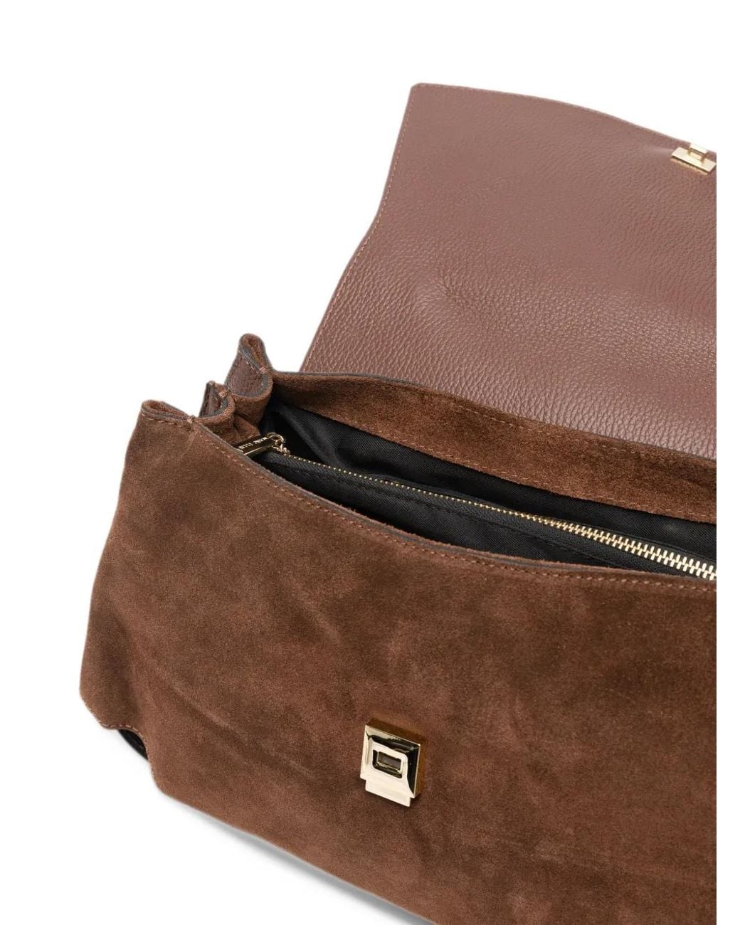 Marc Ellis Brown Spency L Suede-Panelled Shoulder Bag