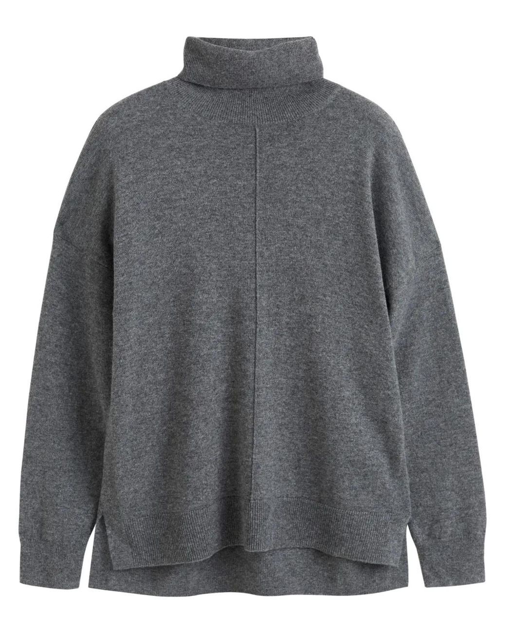 Chinti & Parker Gray Roll-Neck Wool Blend Jumper