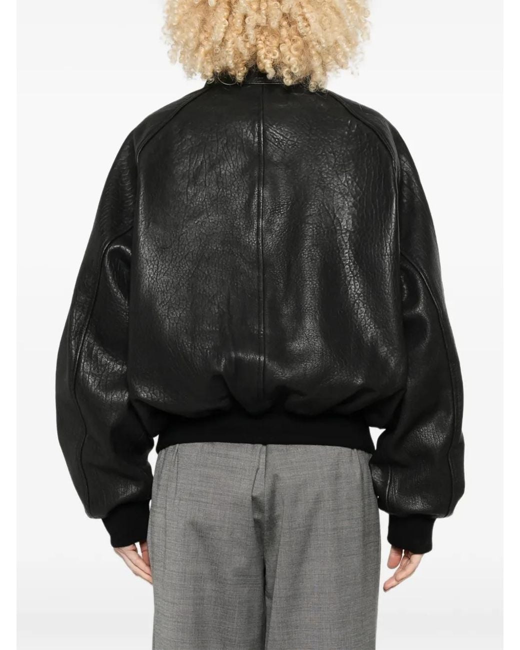 Studio Nicholson Black Zip-Up Bomber Jacket