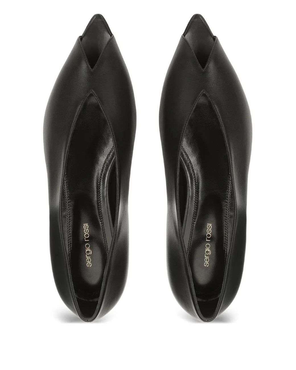 Sergio Rossi Black Open-Toe Ballet Flats