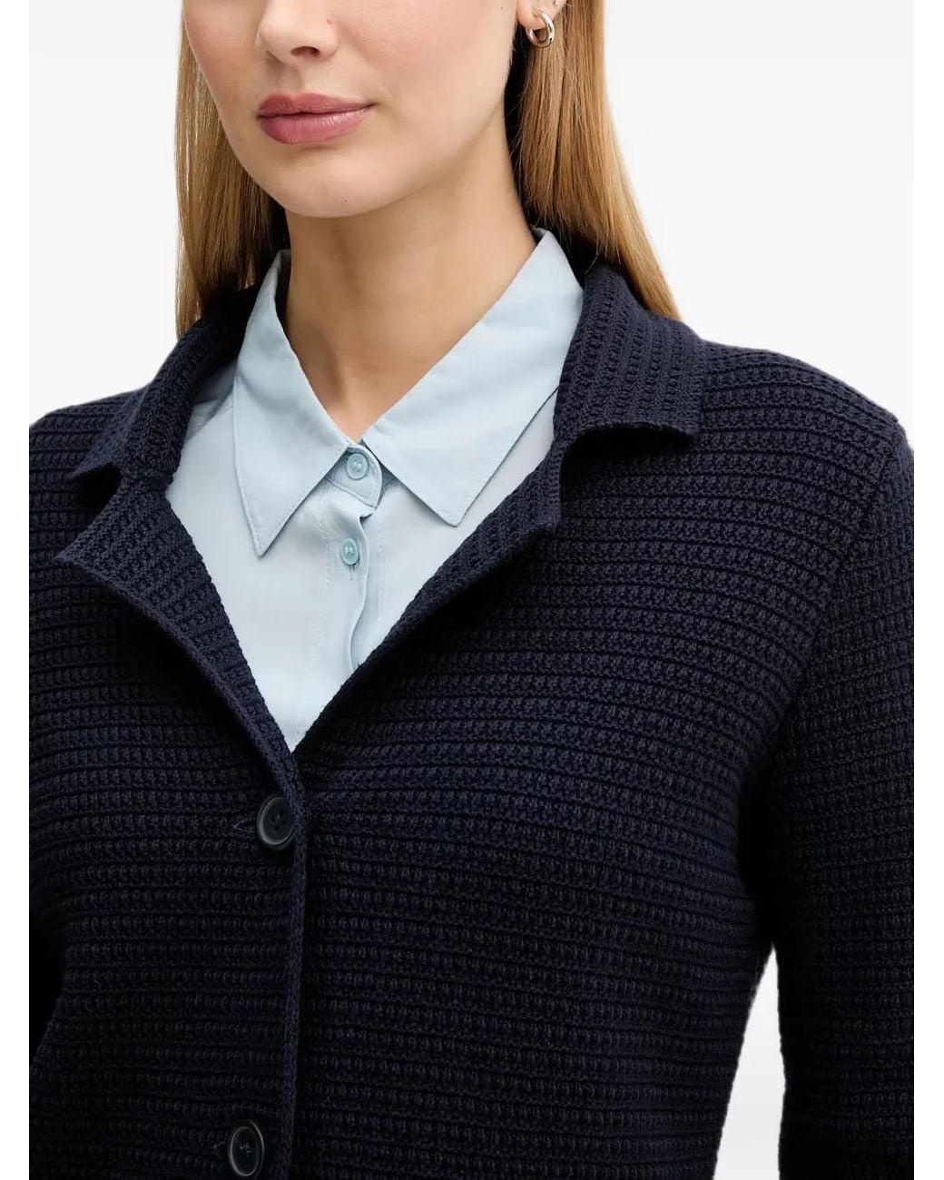 Benetton Blue Button-Up Cardigan