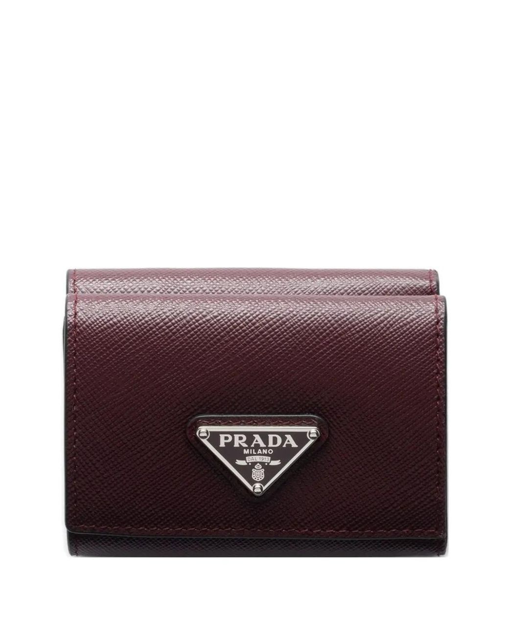 Prada Purple Snap Triangle Leather Wallet for men