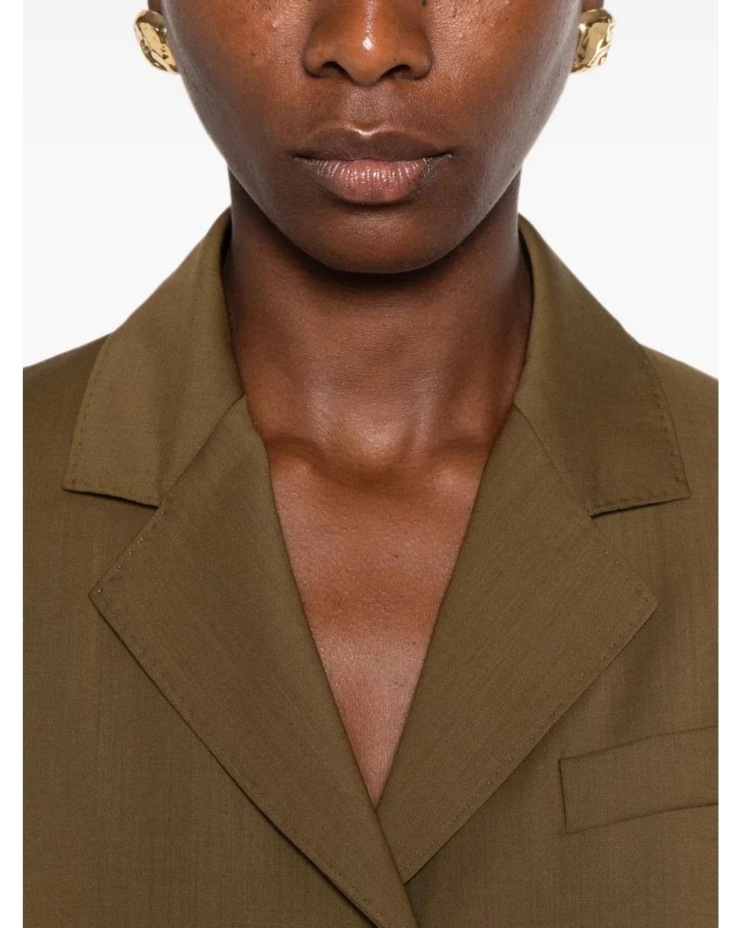 Max Mara Green Notched Lapel Blazer