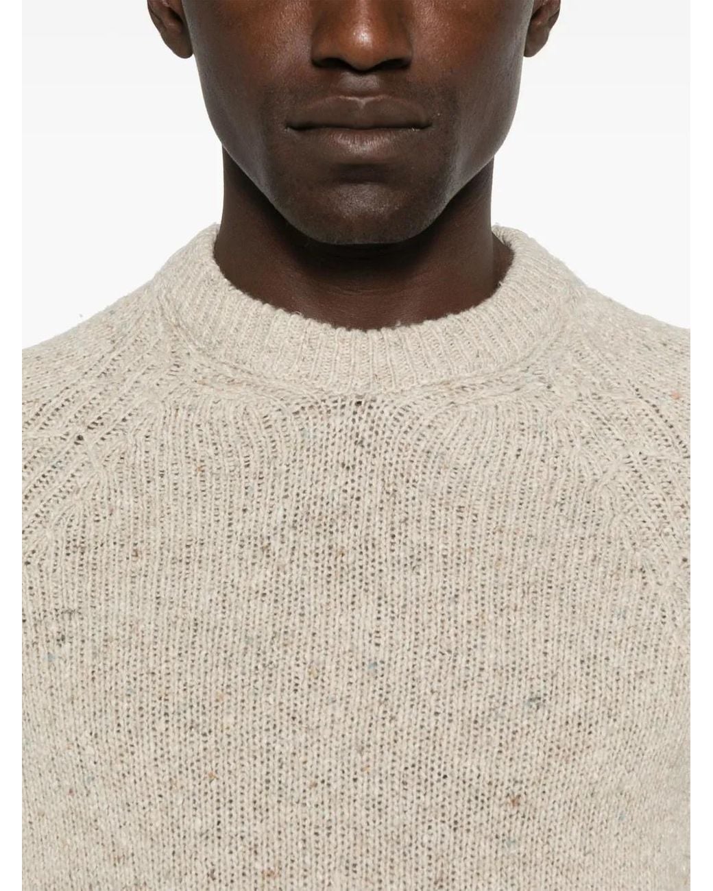 Canali Natural Speckled Crew-Neck Sweater for men