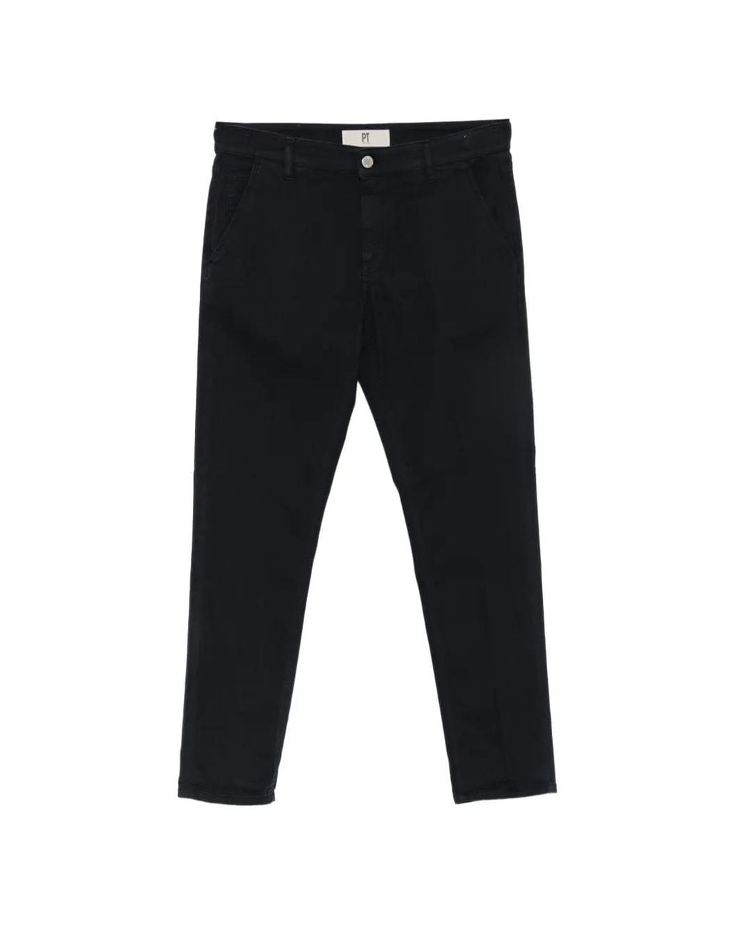PT Torino Black Tapered-Leg Trousers for men