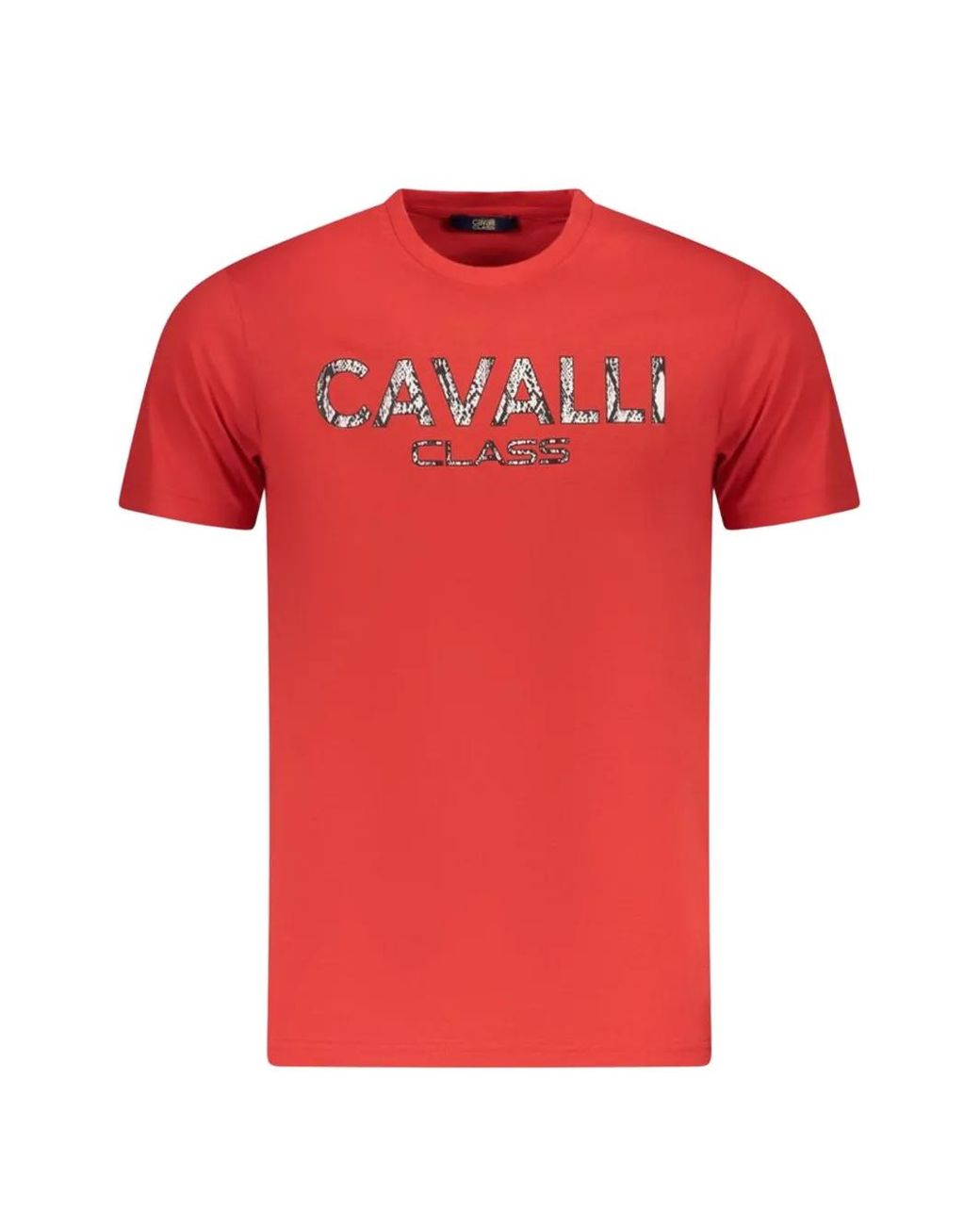 Roberto Cavalli Red Logo-Print T-Shirt for men