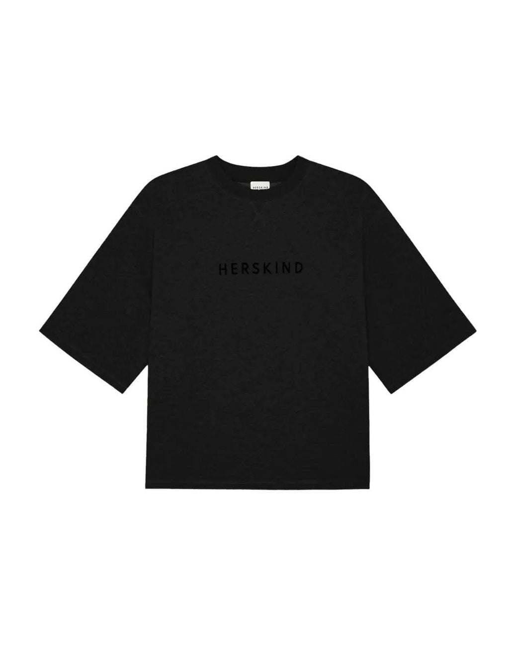 Herskind Black Linette Embroidered-Logo T-Shirt