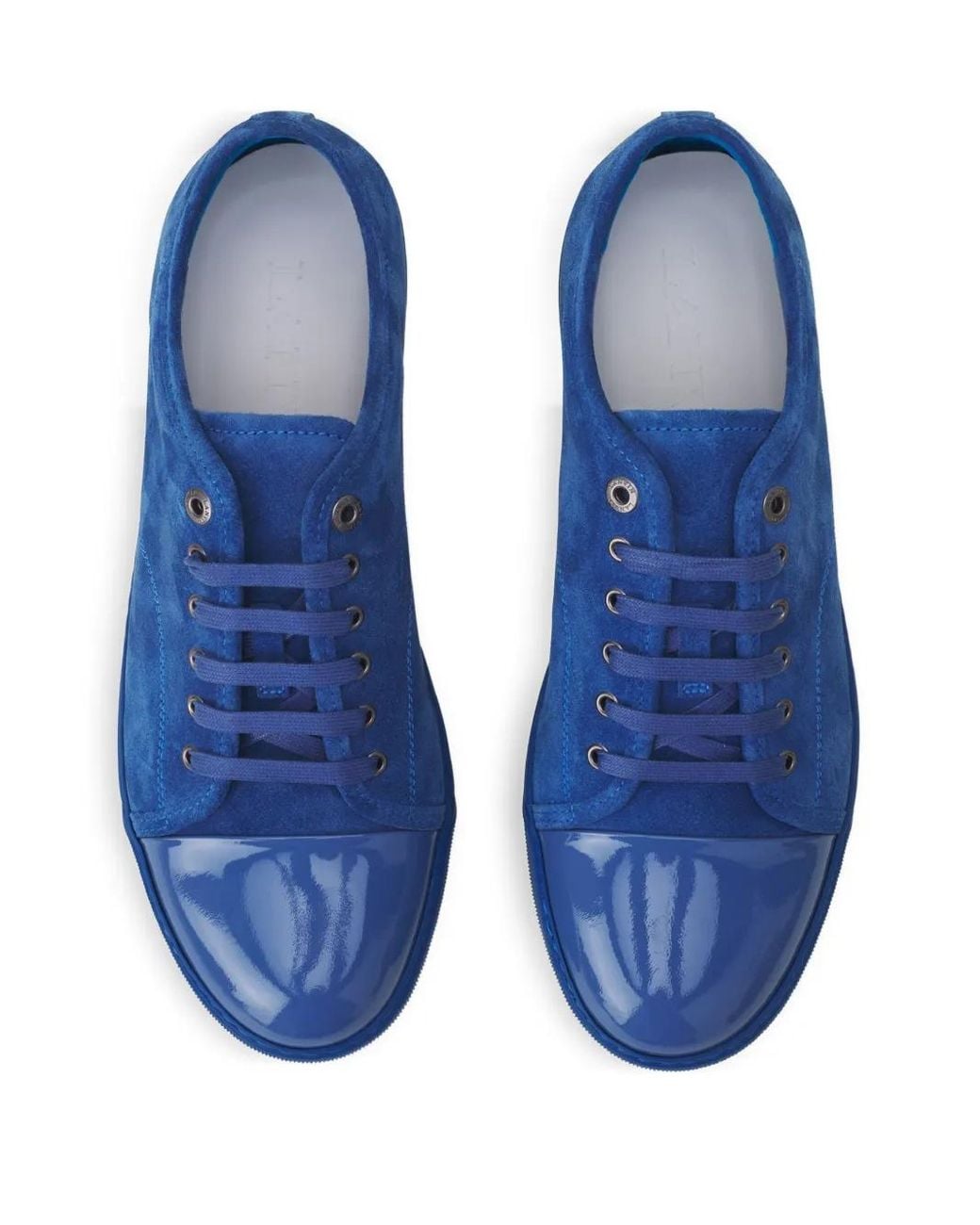 Lanvin Blue Lace-Up Panelled Sneakers for men