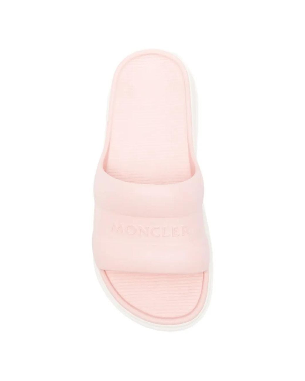 Moncler Pink Altive Logo-Embossed Slides