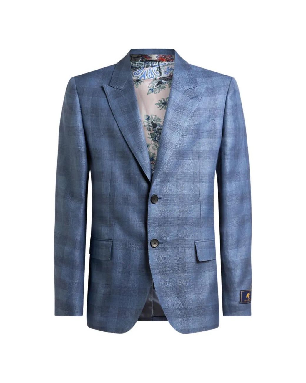 Etro Blue Blazer À Carreaux for men