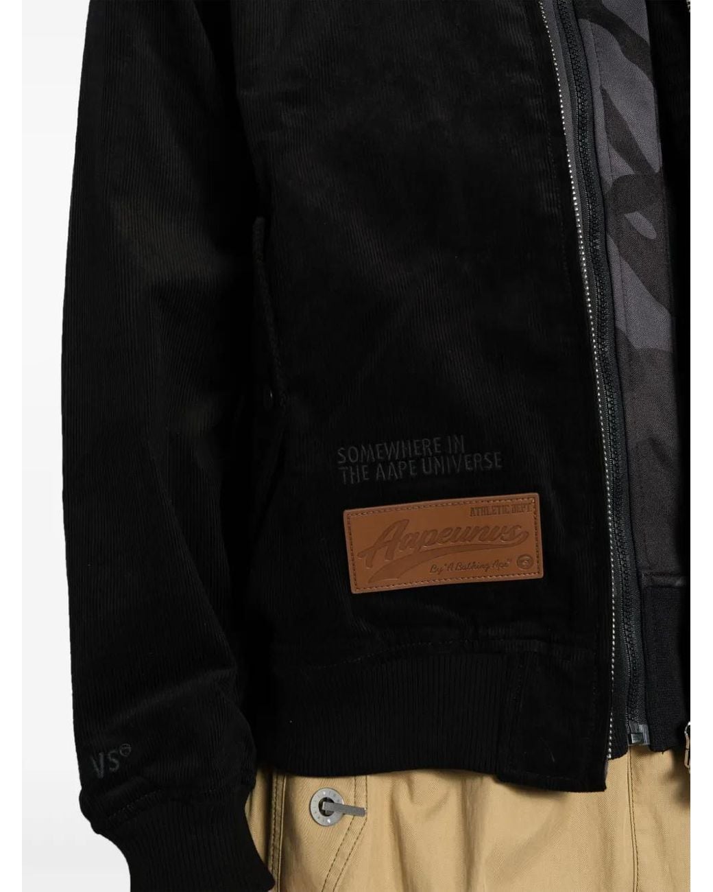 Aape By A Bathing Ape Black Logo-Patch Cotton Bomber Jacket for men