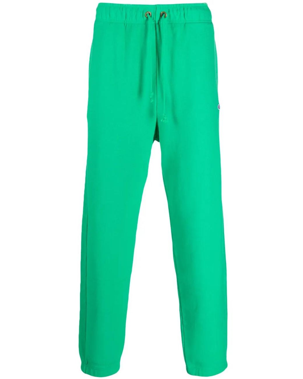 Champion Green Logo-Patch Cotton-Blend Track Pants for men