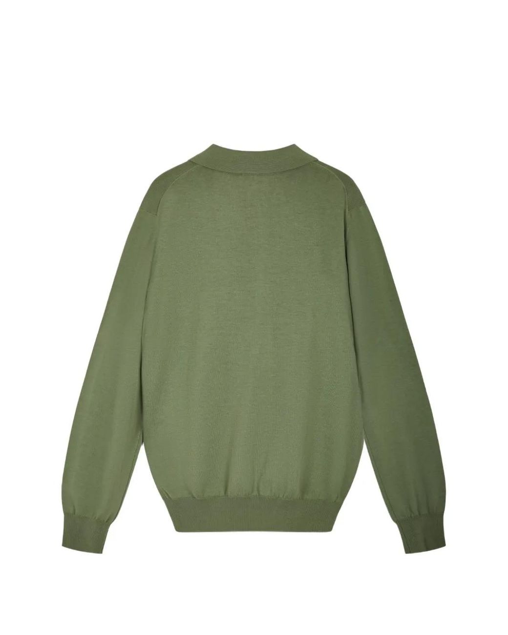 Canali Green Long-Sleeve Polo Shirt for men