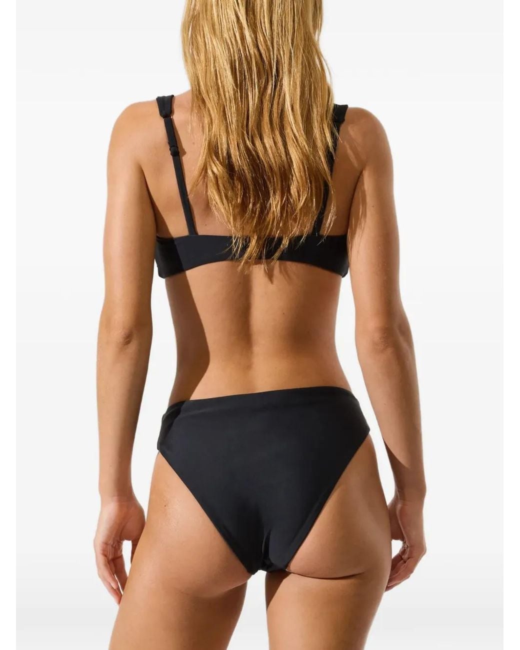 Karl Lagerfeld Black Signature Contrast-Trim Bikini Top