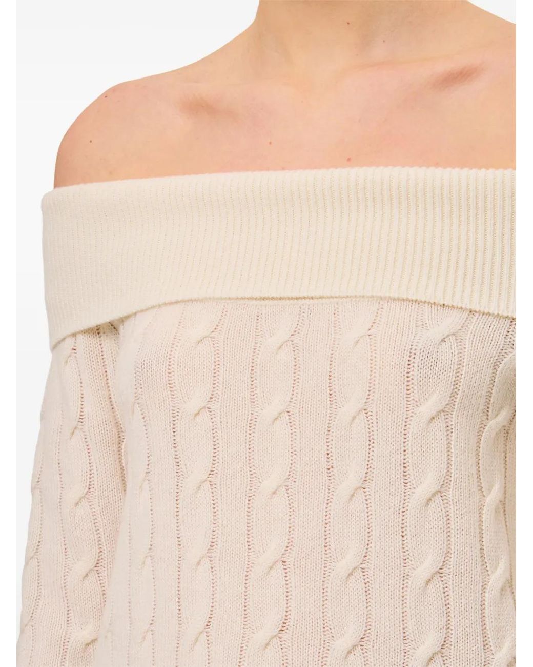Ralph Lauren Natural Off Shoulder Knit