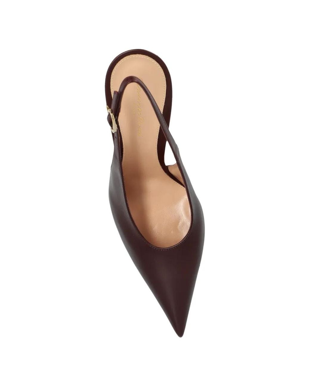 Gianvito Rossi Brown Sofia Pointed-Toe Slingback Pumps