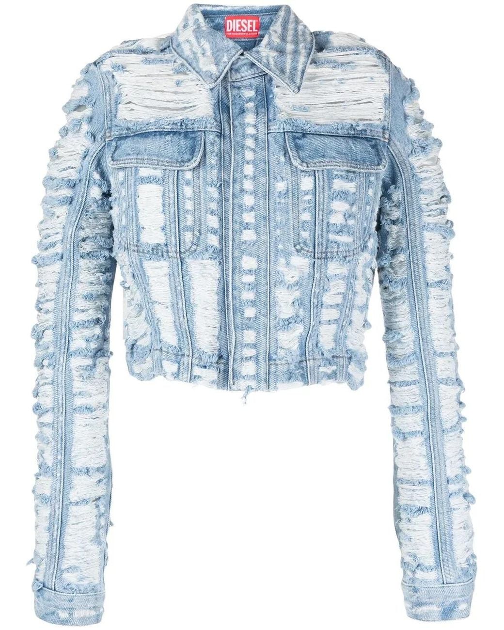 DIESEL Blue De-Slimmy-Fsc Cropped Denim Jacket
