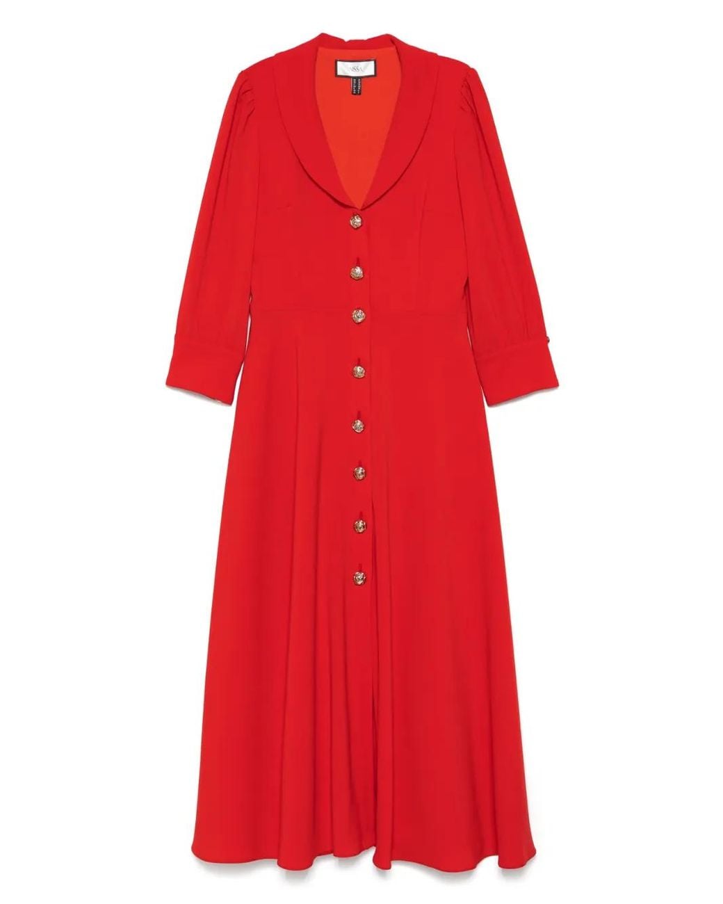 Vestido Midi De Crepé Nissa de color Red