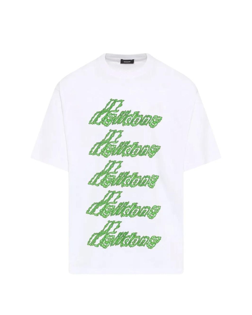 we11done Green Logo-Print T-Shirt for men