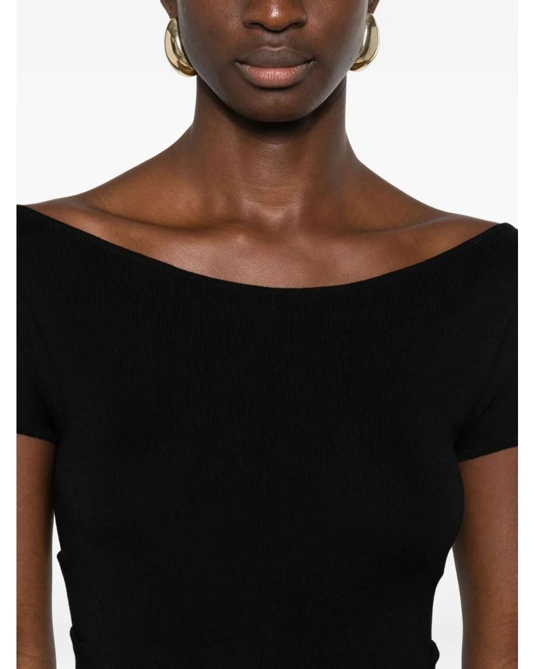 AYA MUSE Black Fine-Ribbed Maxi Dress
