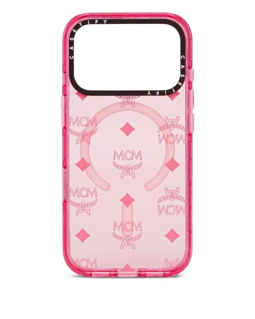 MCM Pink X Casetify Monogram-Pattern Iphone 17 Pro Max Case