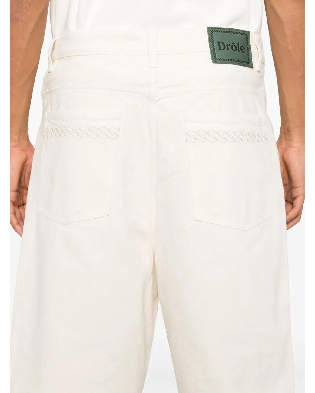 Drole de Monsieur White Le Baggy Shorts for men