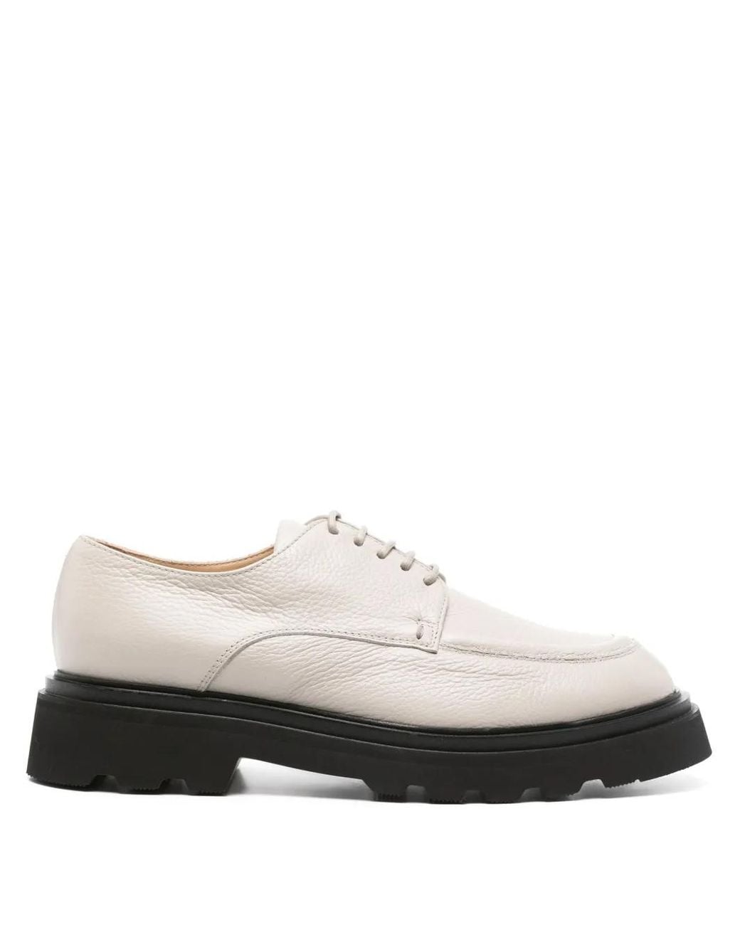 Doucal's White Leather Oxford Shoes