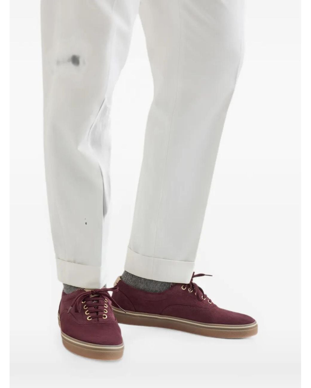 Brunello Cucinelli Purple Suede Sneakers for men