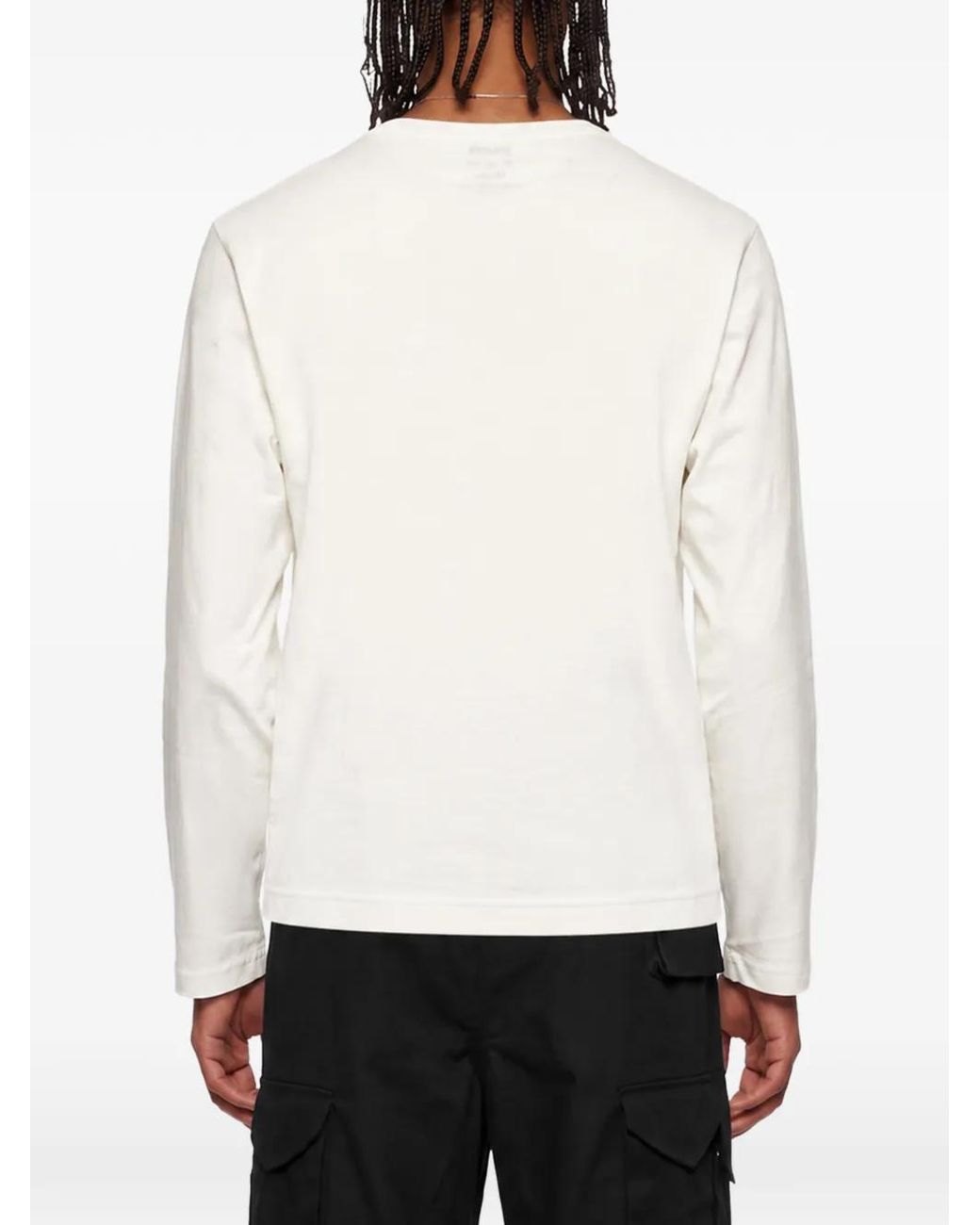 Yohji Yamamoto White Re-Logo Long-Sleeve T-Shirt for men