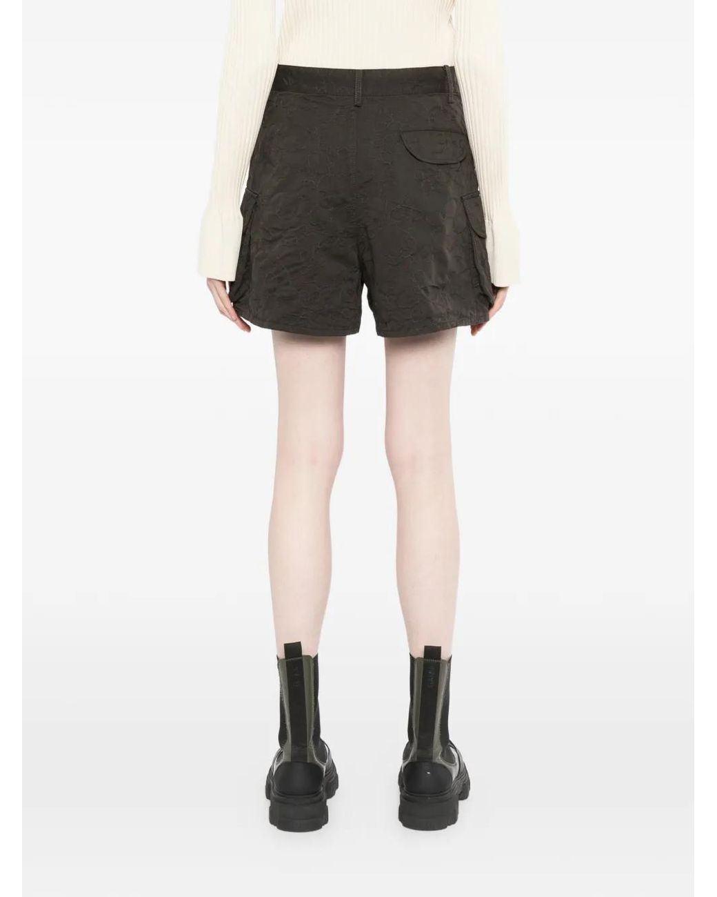 JNBY Black Floral-Embroidered Shorts