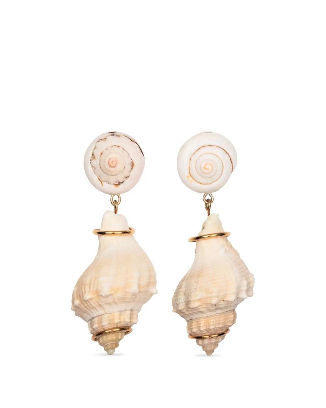 Jennifer Behr White Pernella Shell-Drop Earrings