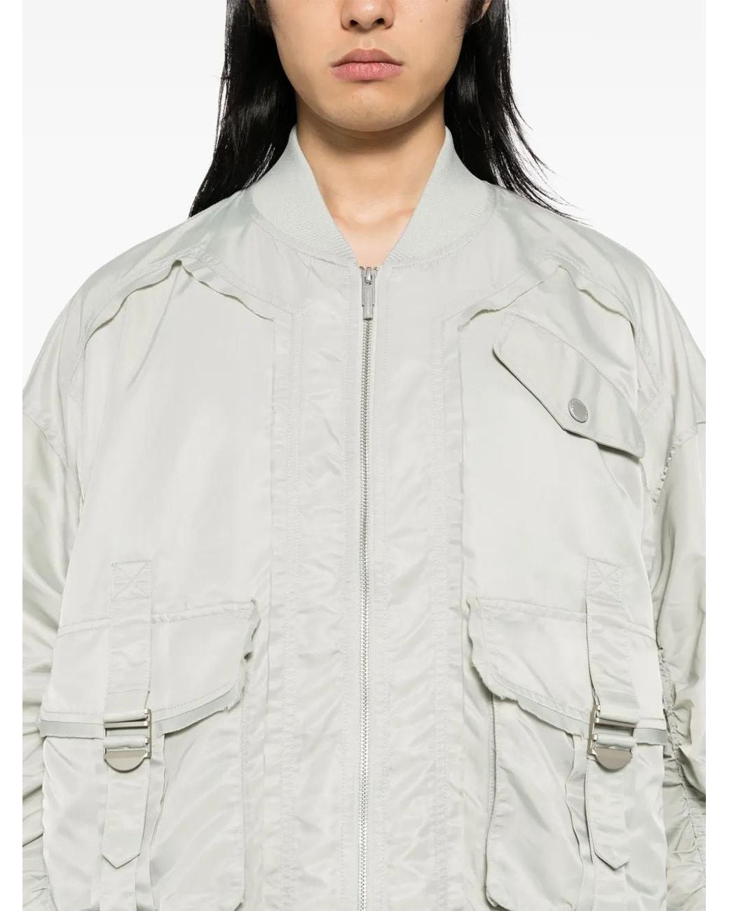Chaqueta Bómber Con Cremallera Feng Chen Wang de hombre de color White