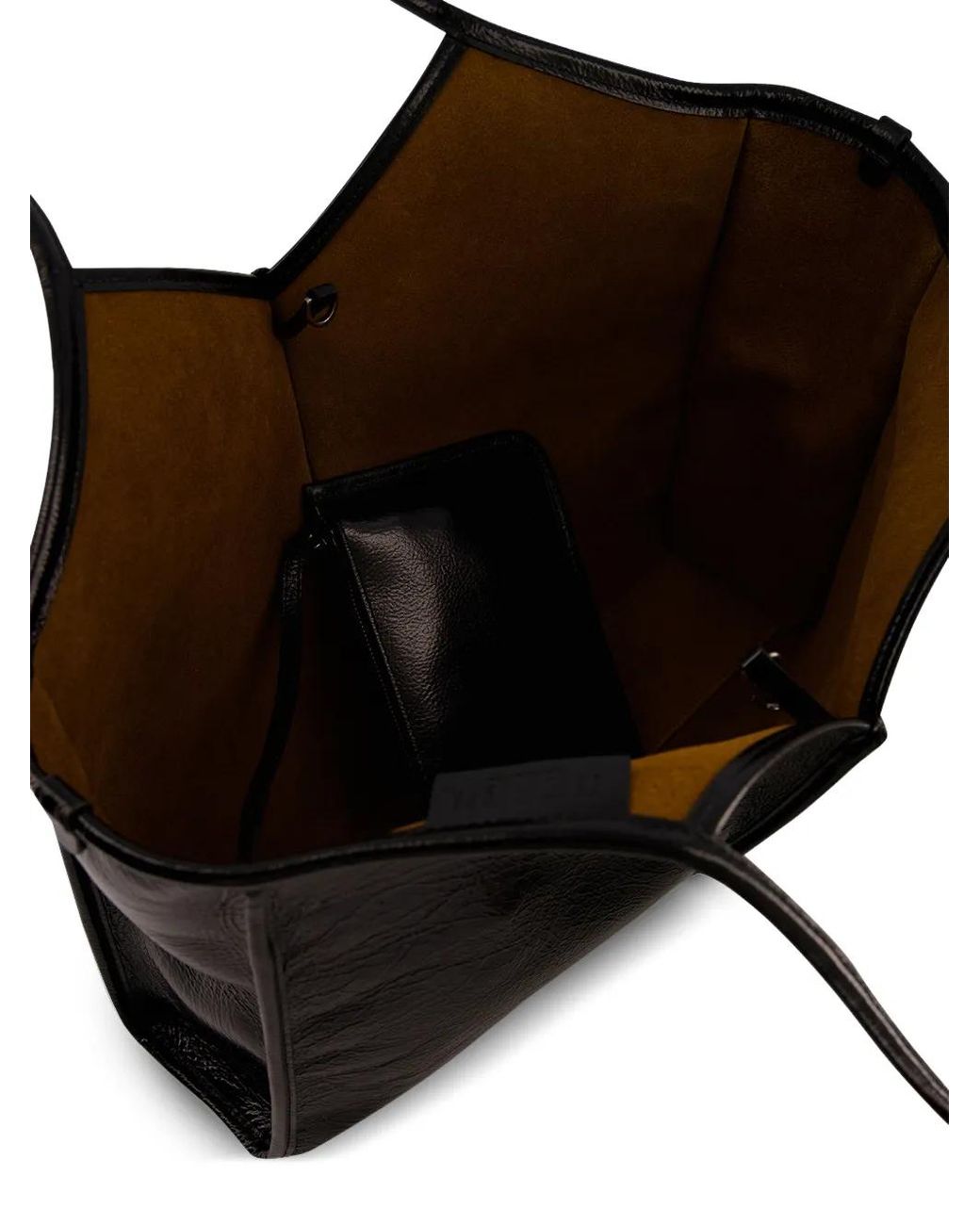 Hereu Black Medium Calella Distressed Leather Tote Bag