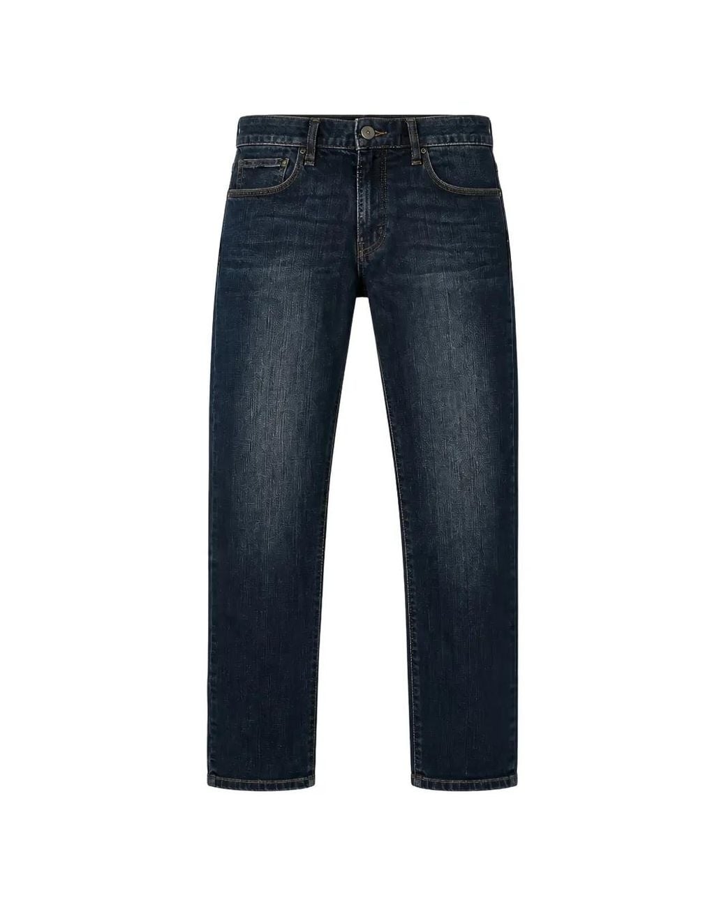 Emporio Armani Blue Faded Straight-Leg Jeans