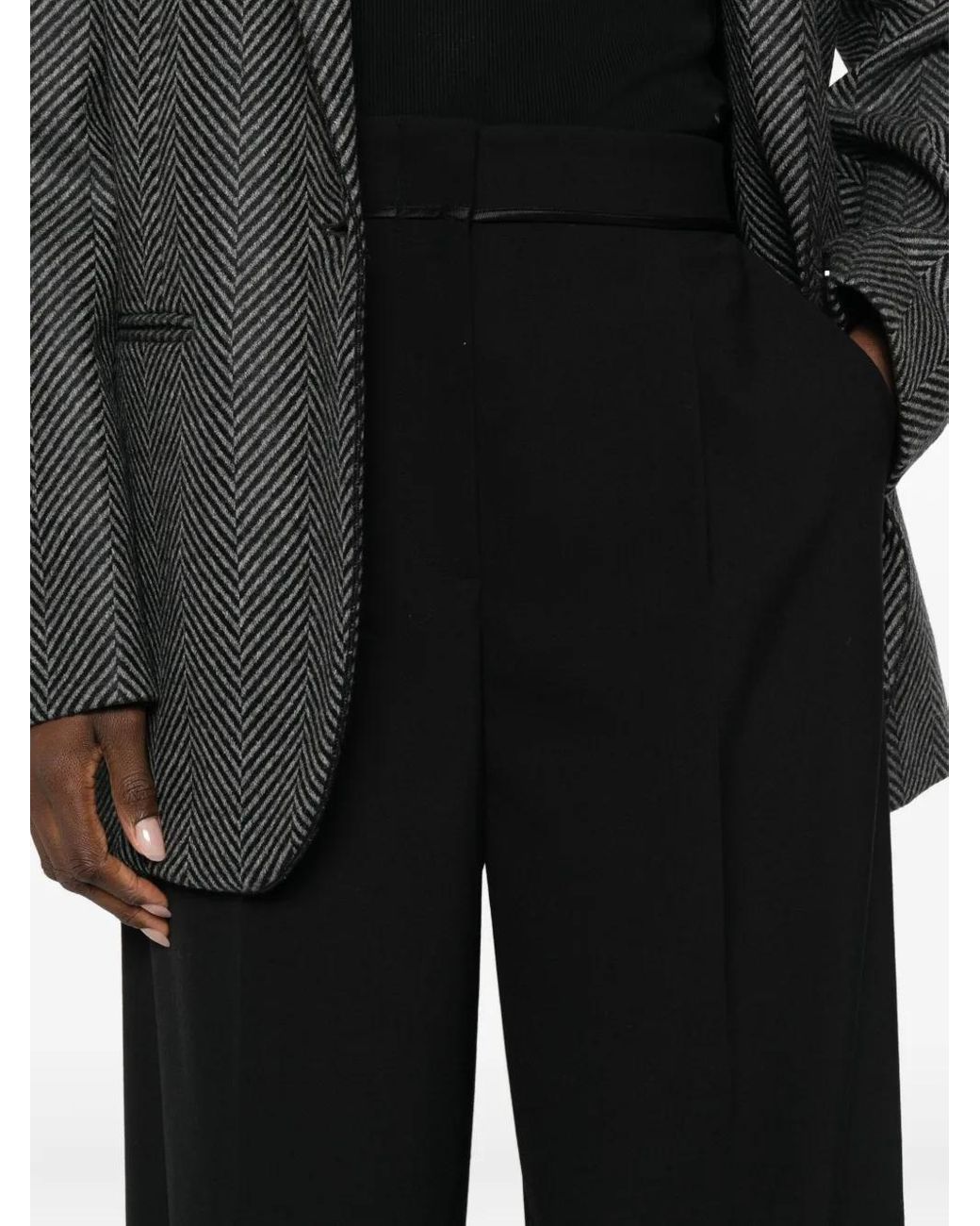 Forte_forte Black High-Waisted Trousers