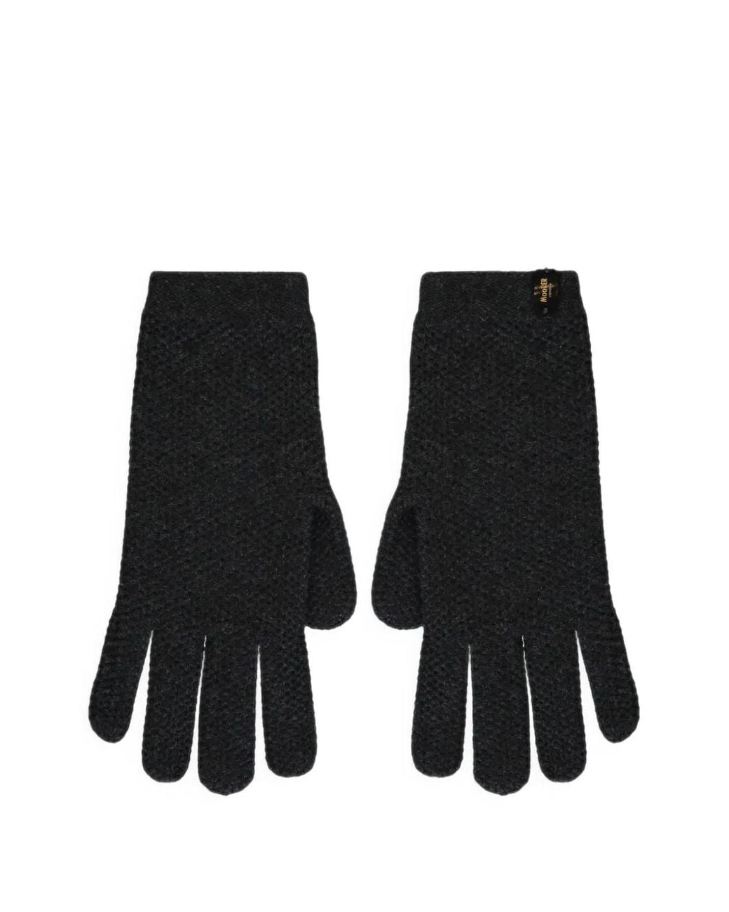 Moorer Black Knitted Cashmere Gloves