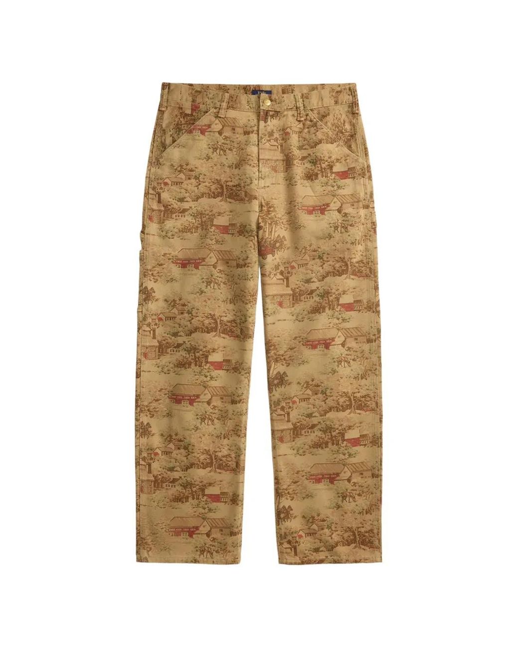 Polo Ralph Lauren Natural Landscape-Print Straight-Leg Trousers for men