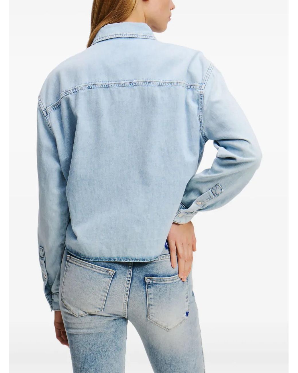 Camisa con detalle de nudo Karl Lagerfeld de color Blue